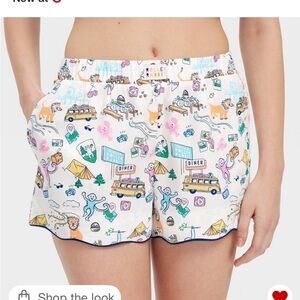 Women’s Roadtrip Poplin Boxer Shorts Blue/Yellow/Pink - Roller Rabbit x Target